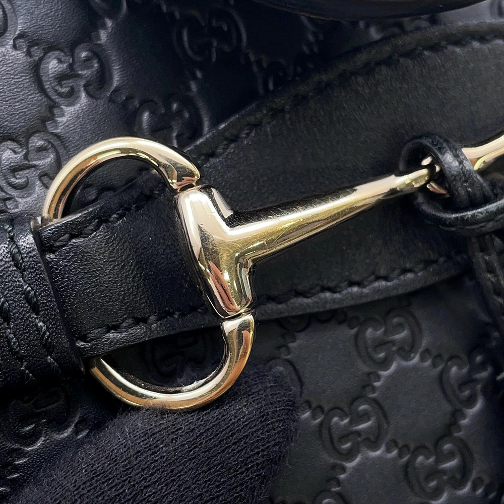 Gucci Horsebit Chain Bag Black Shoulder ssima Leather - Picture 12 of 12